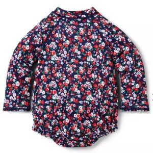 Janie and Jack Baby Floral Rash Guard Swimsuit Merchant Marine Floral